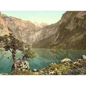 Vintage Travel Poster   The Lake Obersee Upper Bavaria Germany 24 X 18