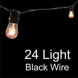 Globe String Lights   24 Light Commercial Grade Black Wire  
