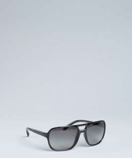 Prada black plastic bar detail oversize aviator sunglasses