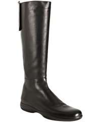    Prada Sport black nappa leather flat boots  