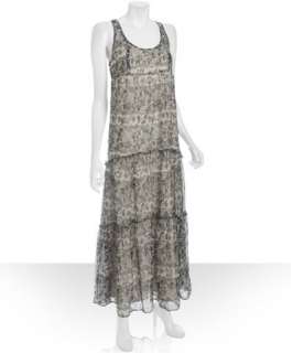 Willow & Clay grey chain flowers chiffon racerback maxi dress