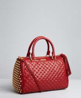 Rebecca Minkoff blood red leather Flame convertible satchel