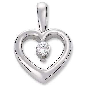   Platinum .07 Ct Tw Diamond Heart Pendant CleverEve Jewelry