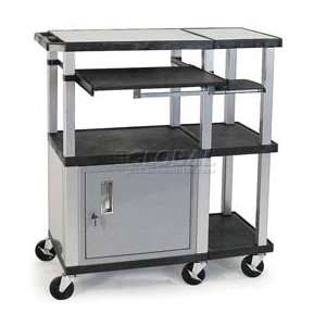  Black Extra Wide Presentation Station Cabinet With 