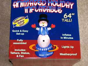 Animated Rotating SNOWMAN Spinning Inflatable LIGHTS UP 64 NEW 
