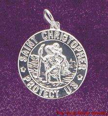 Sterling Silver Saint Christopher Medallion Charm 10194  