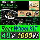 48V 1000W Electric Bicycle Kit Hub Motor Scooters Conversion Outdoor 