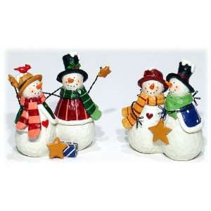  Snowman Figures Christmas Holiday Decor  Set of 2