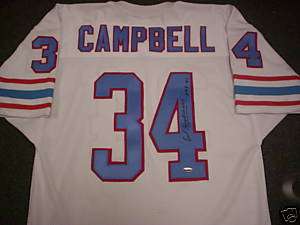 EARL CAMPBELL AUTOGRAPH HOUSTON OILERS JERSEY TRISTAR  
