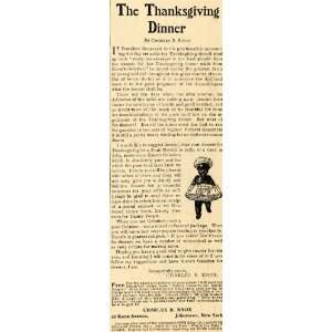  1906 Ad Charles Knox Thanksgiving Dinner Gelatin Food 