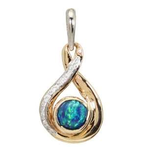  Designer Changeable LC Opal & Diamond Globe Pendant TuTone 