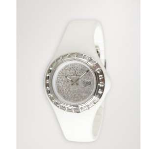 TOYWATCH white rubber Mini Jelly crystal pave dial small watch