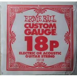  Ernie Ball .018 Custom Gauge Electric or Acoustic Plain 