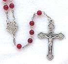 Ruby Red KNIGHTS of COLUMBUS KofC Handcrafted July Birthstone Rosary 