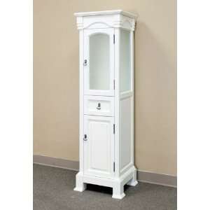   205065 A WHITE TOWER Linen Antique White Wood Cabinet