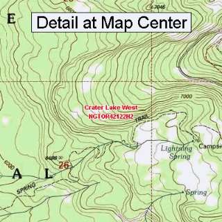 USGS Topographic Quadrangle Map   Crater Lake West, Oregon (Folded 