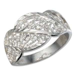    Sterling Silver Diamond Cut Filigree Twist Ring (size 09). Jewelry