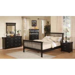  4pc King Size Bedroom Set Mission Style in Black Finish 