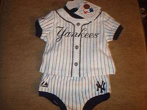 New York Yankees 2 piece Newborn Infant Diaper uniform set NWT  