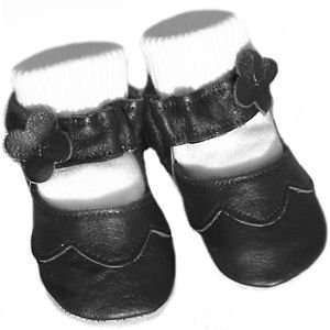  Solid Black Leather Maryjane Crib Shoes 3 6 mos Baby