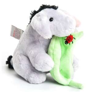  Grey Plush Eeyore with Leaf Baby Rattle by Gund from the 