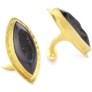 Heather Benjamin Sea Java Druzy Gold Plated Cuff Links Jewelry