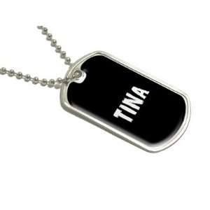  Tina   Name Military Dog Tag Luggage Keychain Automotive