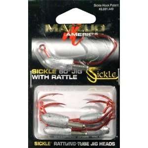 MATZUO SICKLE JIG HEADS WITH RED HOOK 5 PACK CHARTREUSE on PopScreen