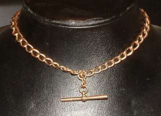Vintage 1921 9 carat rose gold Albert chain t bar 46 gr  