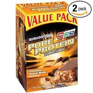 Pure Protein High Protein Bar, Chocolate Peanut Butter, 6 Bars, 1.76 