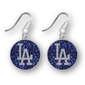   Los Angeles Dodgers Glitter Dangle Earrings Aminco