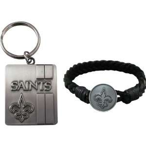  Pro Specialties New Orleans Saints Mens Leather Bracelet 
