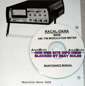 RACAL DANA 9009 Modulation Meter Maintenance Manual  