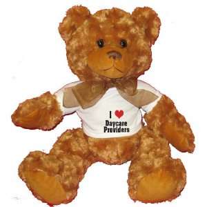  I Love/Heart Daycare Providers Plush Teddy Bear with WHITE 