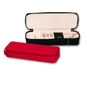  Ladies Classic Safety Deposit Zippered Jewelry Box in Red 