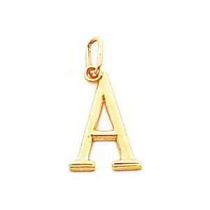  14K Gold Polished Initial A Charm Jewelry
