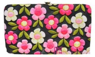Flower Blossom Print Flat Opera Wallet Clutch Hot Pink  