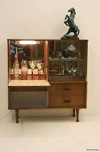 Retro Teak 1970s Drinks Cabinet / Bookcase / Desk  