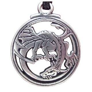 Silver Tone Pewter Gothic Dragon Jewelry Fantasy Pendant Necklace Gift 