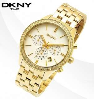 NY4843 DKNY Womens Stainless Steel Chrono Date Crystal New Watch 