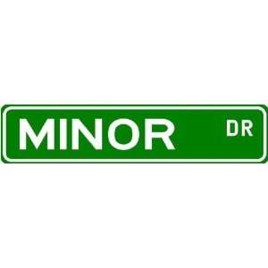  MINOR Street Name Sign ~ Family Lastname Sign ~ Gameroom 