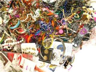HUGE 17 LBS VINTAGE NOW JUNK CRAFT ALTERED ART JEWELRY LOT (3 