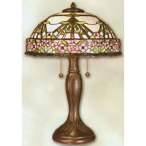  Antique Bronze Tiffany Floral Border Lamp