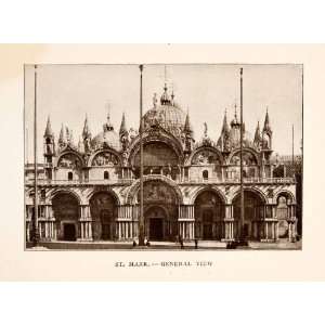 1907 Print St. Marks Basilica Cathedral Byzantine Architecture 