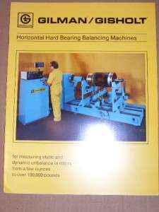 Vtg Gilman/Gisholt Catalog~Balancing Machines~Tool 1980  