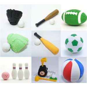  Japanese Iwako Erasers   Sport Ball Set   Complete Collection 