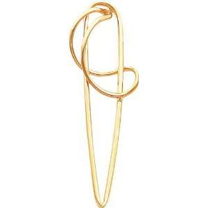  14K Yellow Gold Spiral Design Stud Earrings Jewelry 