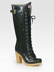    Labins Lace Up High Heel Rain Boots customer 