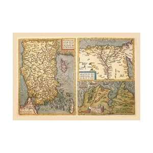 Maps of Turkey Egypt and Libya 12x18 Giclee on canvas  