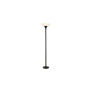 Adesso Lighting Black Finish Torchiere Lamp with Remote Control
